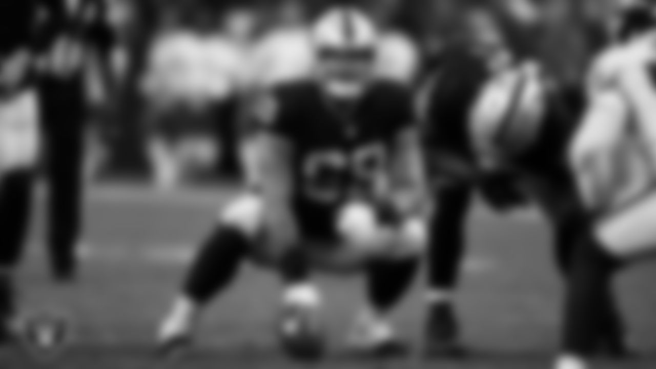 Las Vegas Raiders center Andre James (68) lines up before the snap during the regular season home game against the Washington Football Team.