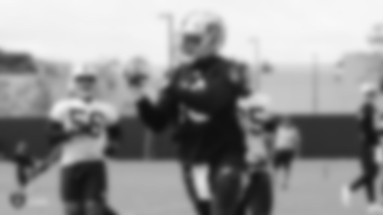 Raiders wide receiver Tyrell Williams (16) on the field for practice.