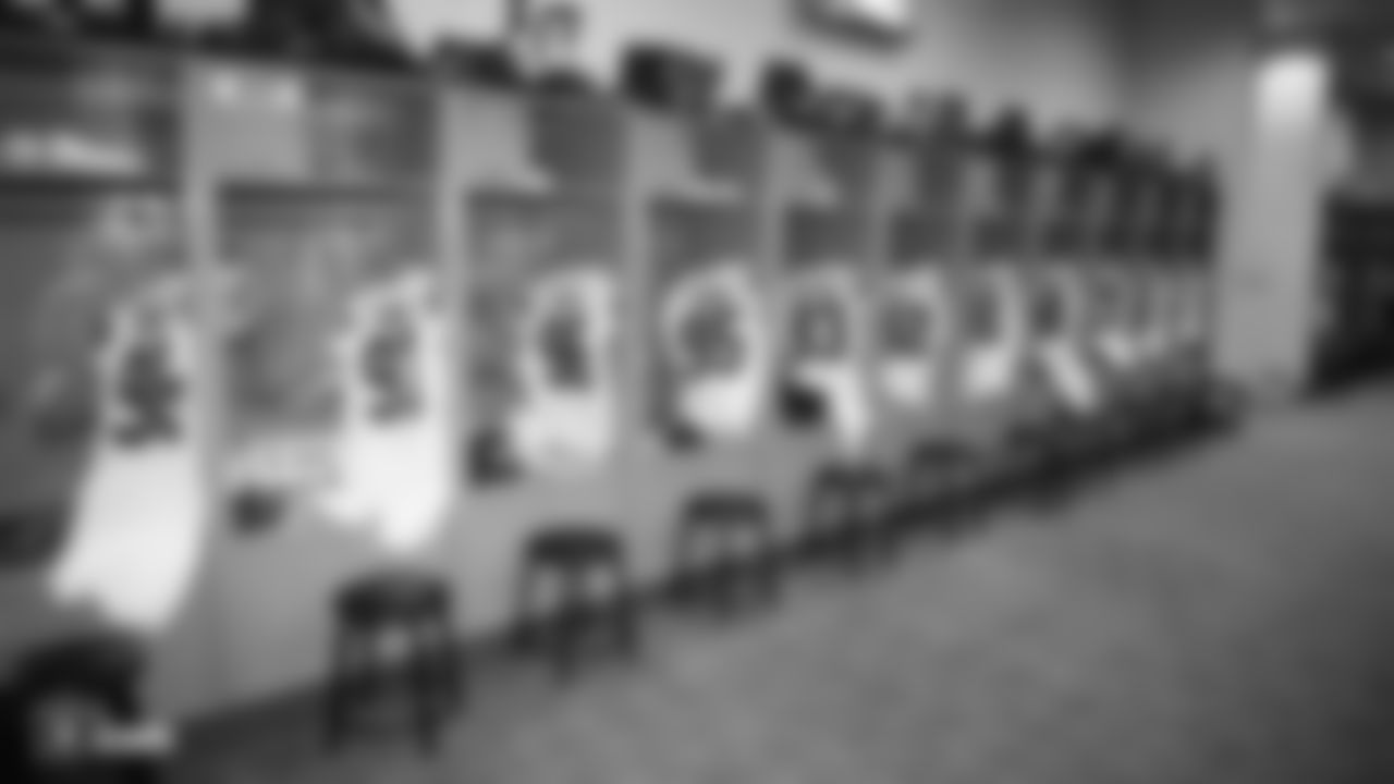 The locker room prior to the Raiders arrival for their regular season game against the New York Jets.