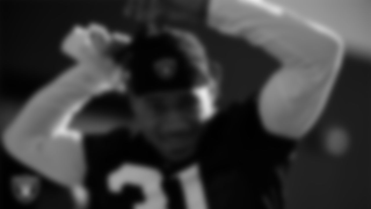 Las Vegas Raiders cornerback Cre'Von LeBlanc (31) at a workout during phase two of the offseason program.