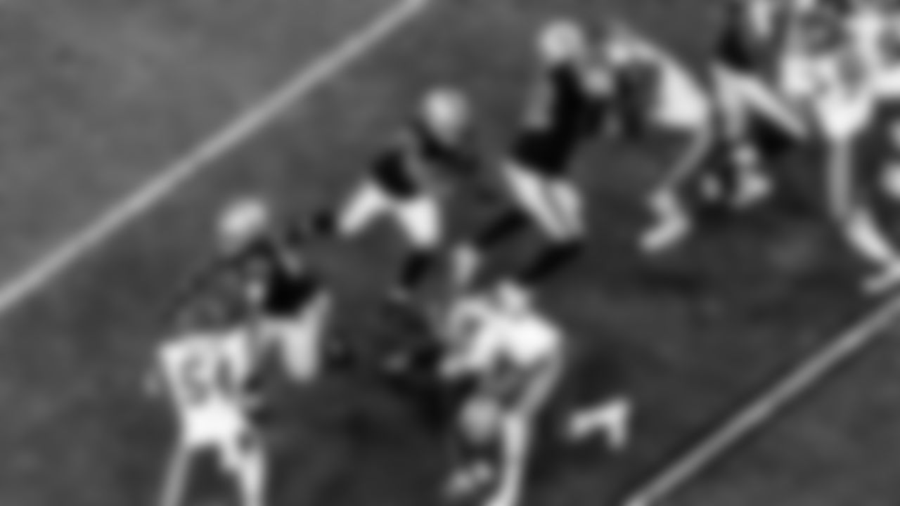 Las Vegas Raiders running back Devontae Booker (23) rushes during the regular season home game against the Kansas City Chiefs.