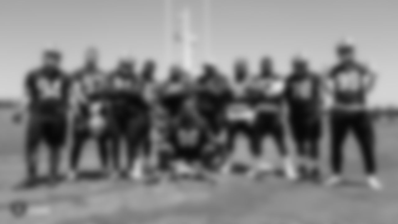 The Raiders defensive line at a Mandatory Minicamp at the Raiders Practice Facility in Alameda, Calif.