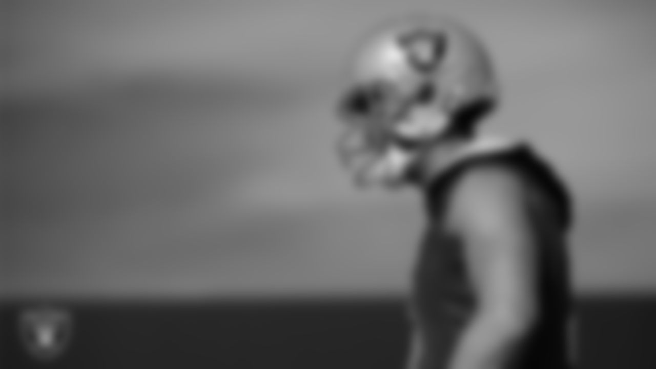 Las Vegas Raiders quarterback Derek Carr (4) during practice at Intermountain Healthcare Performance Center.
