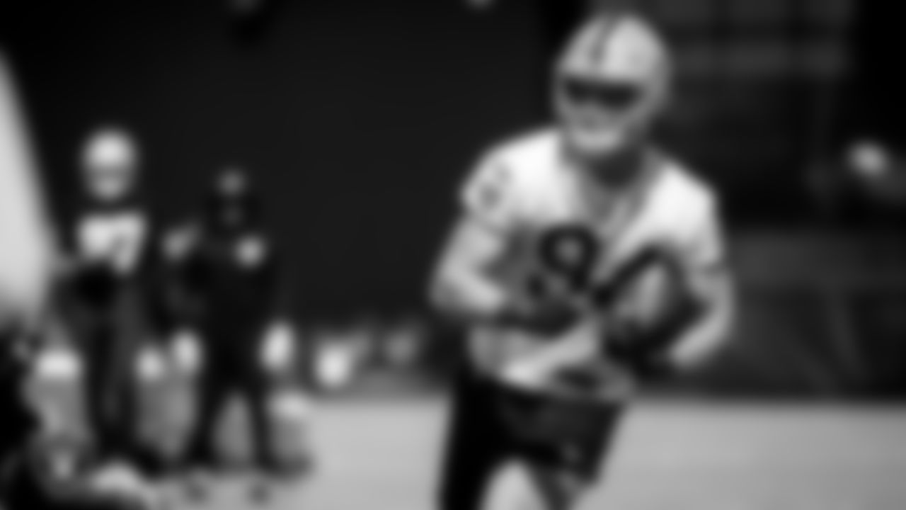 Las Vegas Raiders defensive end Carl Nassib (94) during practice.