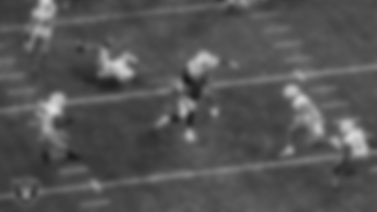 Las Vegas Raiders wide receiver Hunter Renfrow (13) runs after making a catch during the regular season home game against the Miami Dolphins.