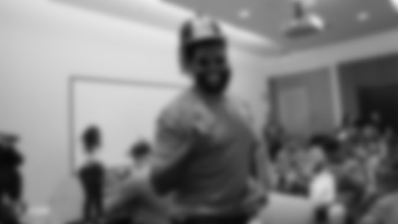 Oakland Raiders rookies enjoy a Rookie Activity, as part of Rookie Academy, at Googleplex, the corporate headquarters complex of Google, Friday, June 14, 2019, in Mountain View, Calif.