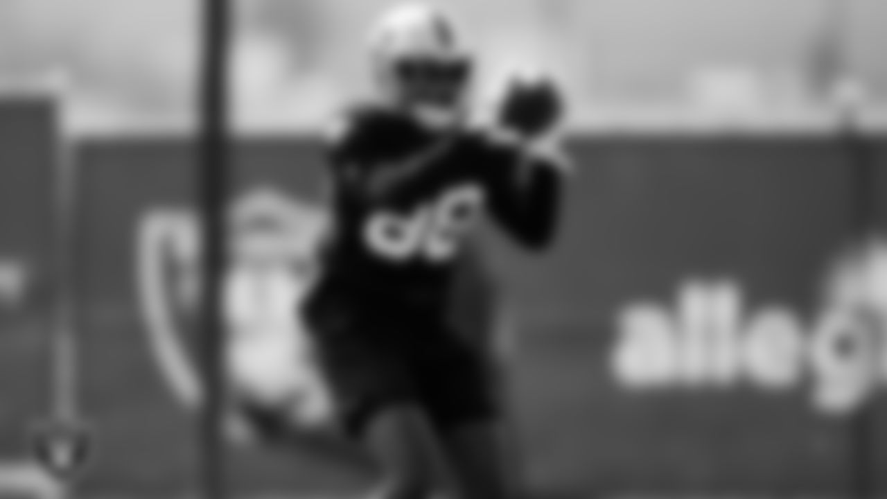 Las Vegas Raiders wide receiver David Moore (88) during practice at Intermountain Healthcare Performance Center.
