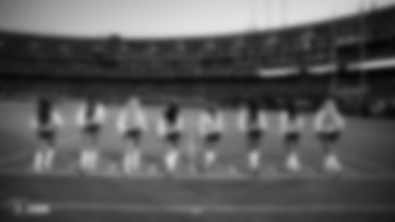 The Raiderettes perform at the Oakland Raiders game against the Green Bay Packers at Oakland-Alameda County Coliseum, Friday, August 24, 2018, in Oakland, Calif. The Oakland Raiders won 13-6.