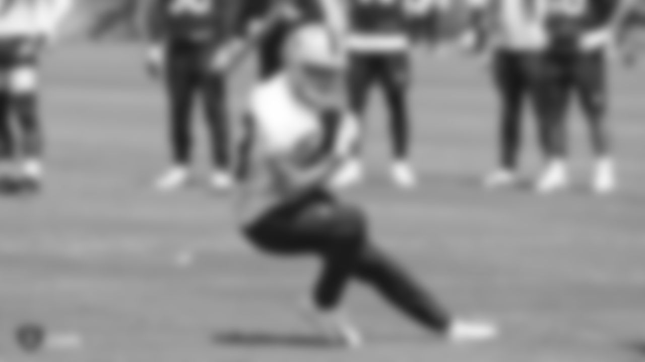 Raiders wide receiver Hunter Renfrow (13) at an Organized Team Activity (OTA) at the Raiders Practice Facility in Alameda, Calif.