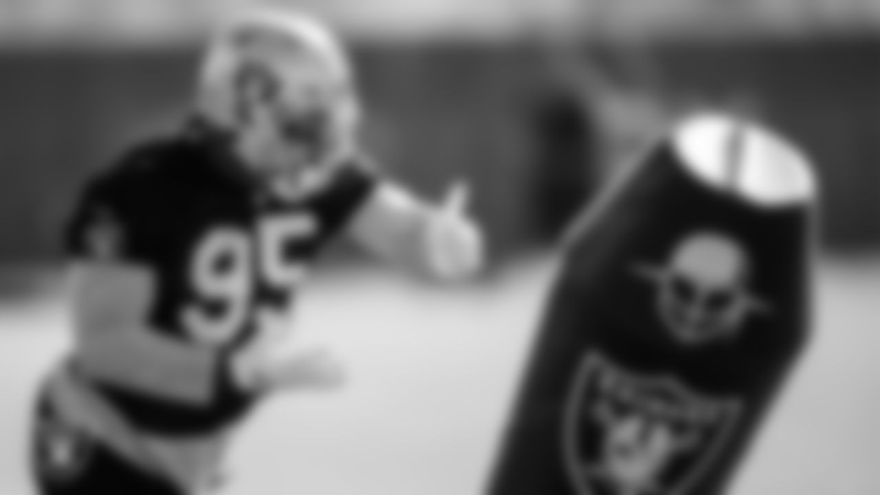 Las Vegas Raiders defensive end Datone Jones (95) during practice.