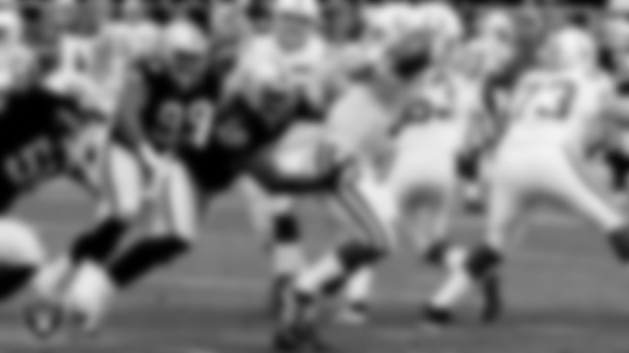 Raiders linebacker/defensive end Chris Clemons (58) sacks the quarterback during the regular season home game against the Indianapolis Colts at McAfee Coliseum, Sunday, December 16, 2007, in Oakland, Calif.
