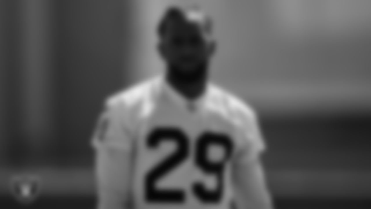 Las Vegas Raiders cornerback Casey Hayward Jr. (29) during practice at Intermountain Healthcare Performance Center.