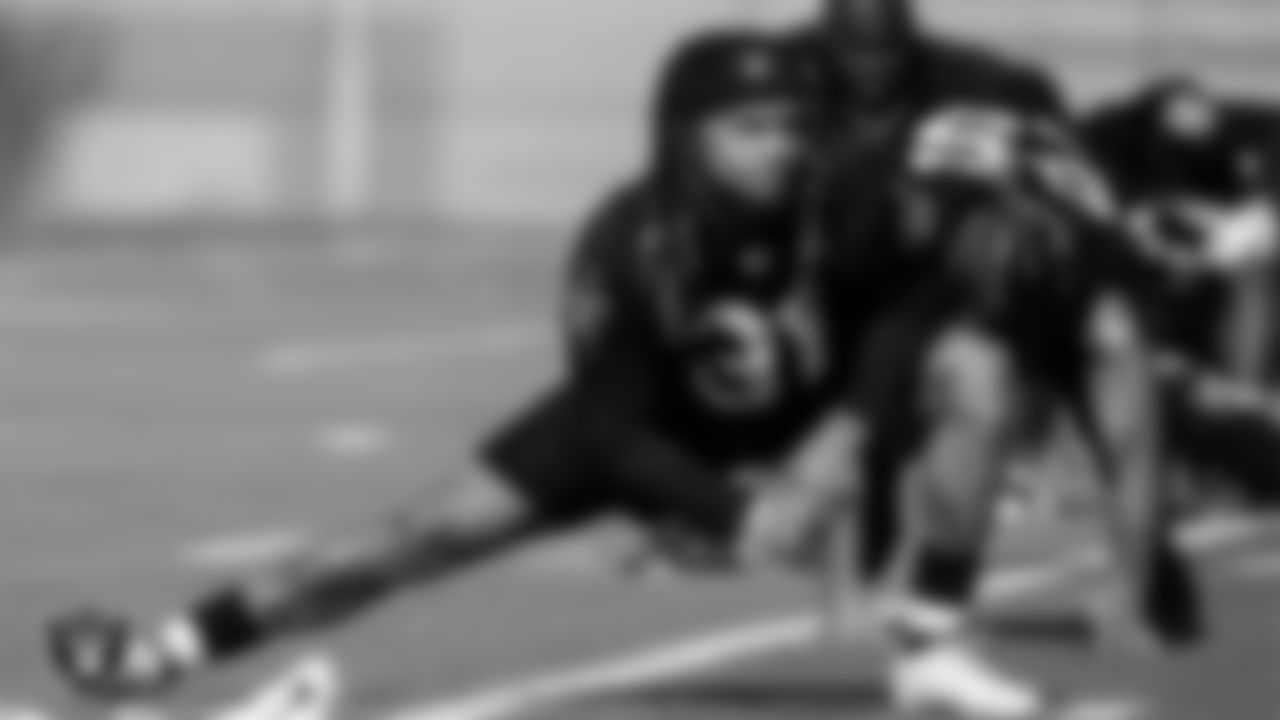 Las Vegas Raiders cornerback Cre'Von LeBlanc (31) at a workout during phase two of the offseason program.