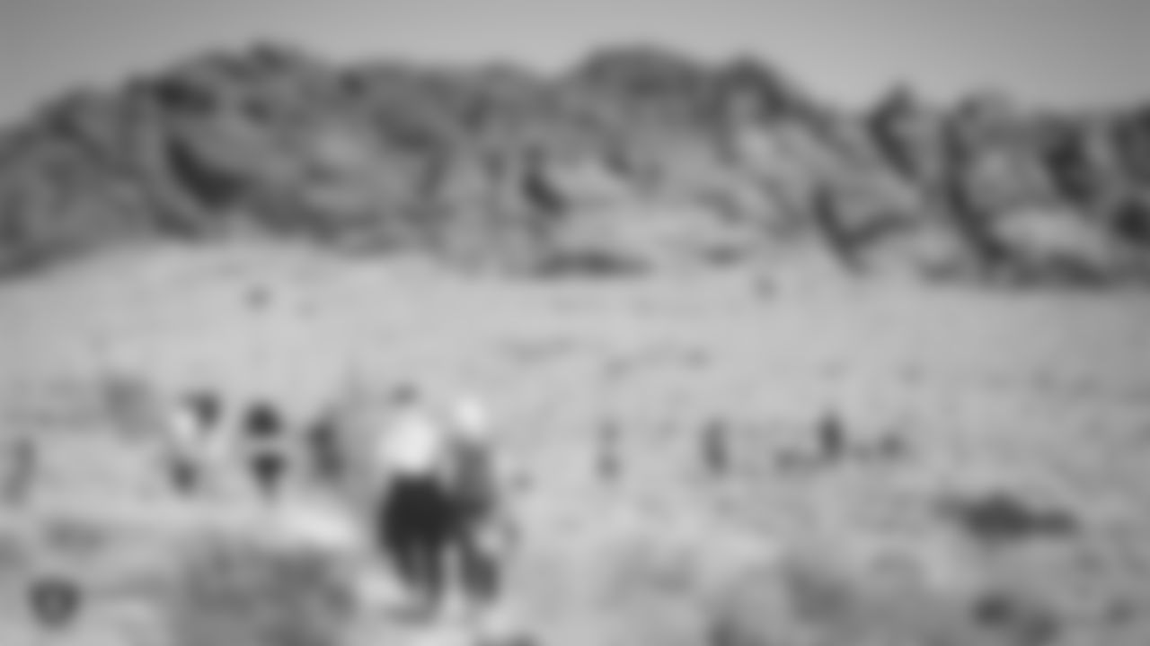 The Las Vegas Raiders Family Association members on a hike around Red Rock Canyon.