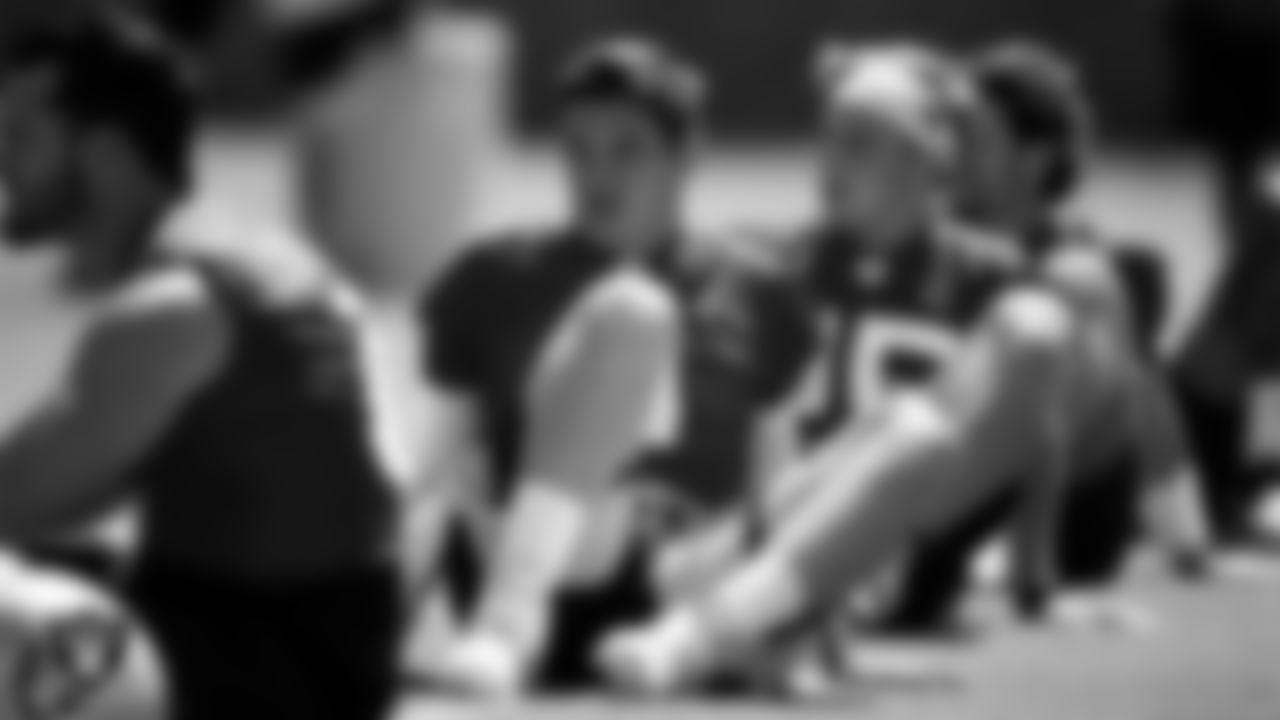 Las Vegas Raiders quarterback Nick Mullens (9) at an Organized Team Activity (OTA).