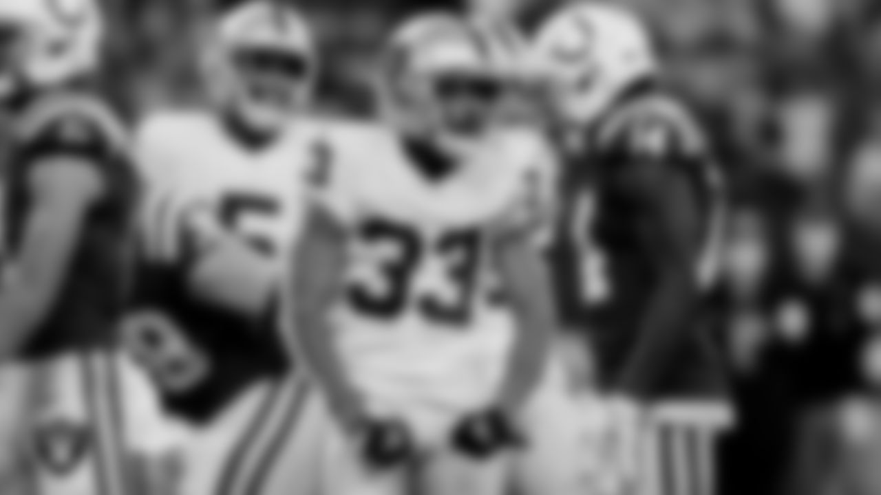 Las Vegas Raiders safety Roderic Teamer (33) during the regular season away game against the Indianapolis Colts.