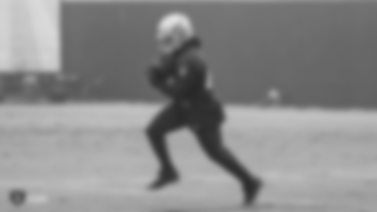 Oakland Raiders fullback Keith Smith (41) on the field for practice at the Oakland Raiders Practice Facility, Friday, December 21, 2018, in Alameda, California.