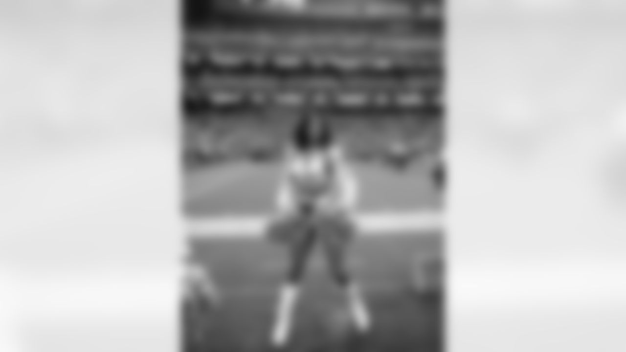 Raiderette Monet performs on the sidelines during the regular season home game against the Chicago Bears.