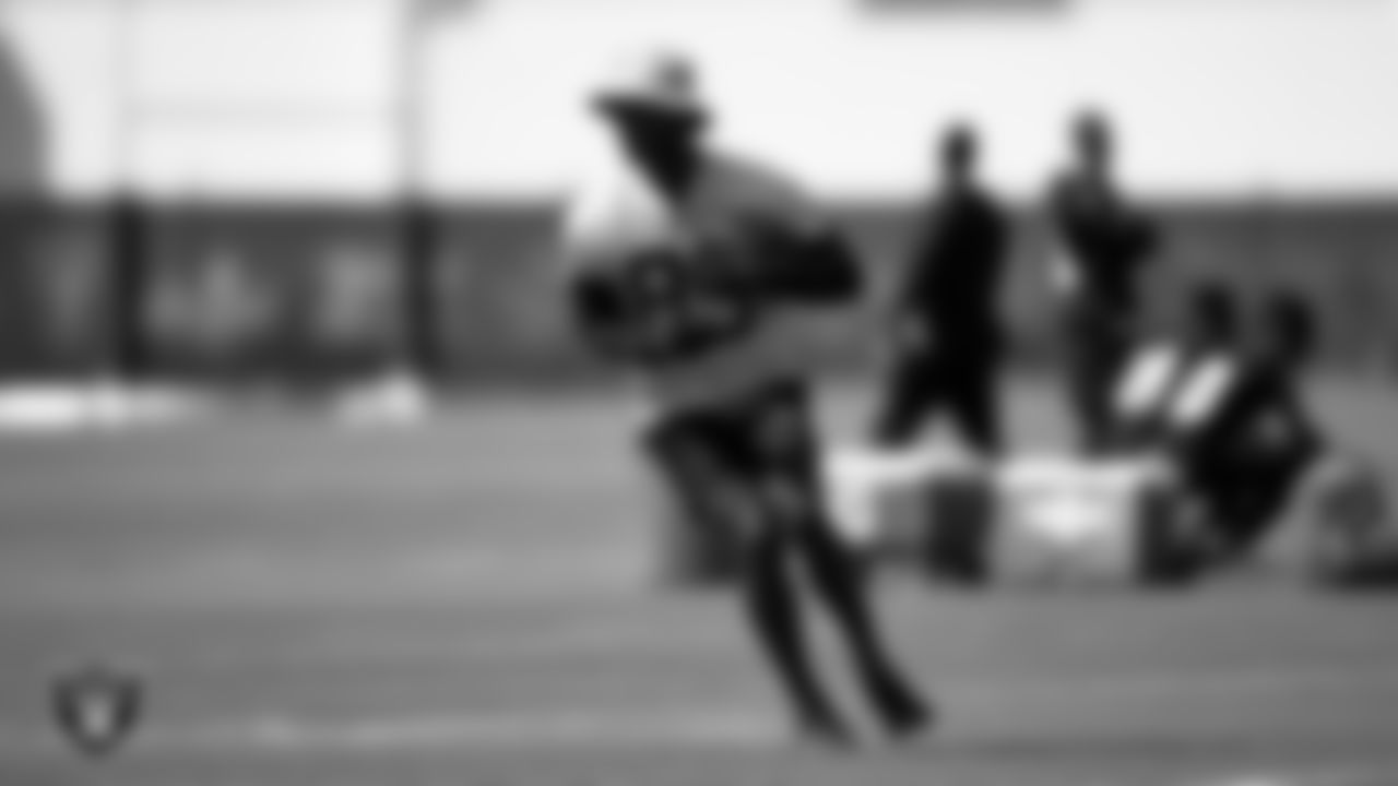 Las Vegas Raiders wide receiver Bryan Edwards (89) on the field for a walkthrough.