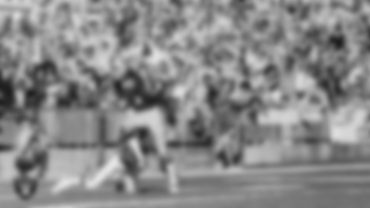 Oakland Raiders wide receiver Mike Siani (49) makes a 9-yard touchdown catch during the AFC divisional playoff postseason home game against the Cincinnati Bengals at the Oakland–Alameda County Coliseum, Sunday, December 28, 1975, in Oakland, Calif.