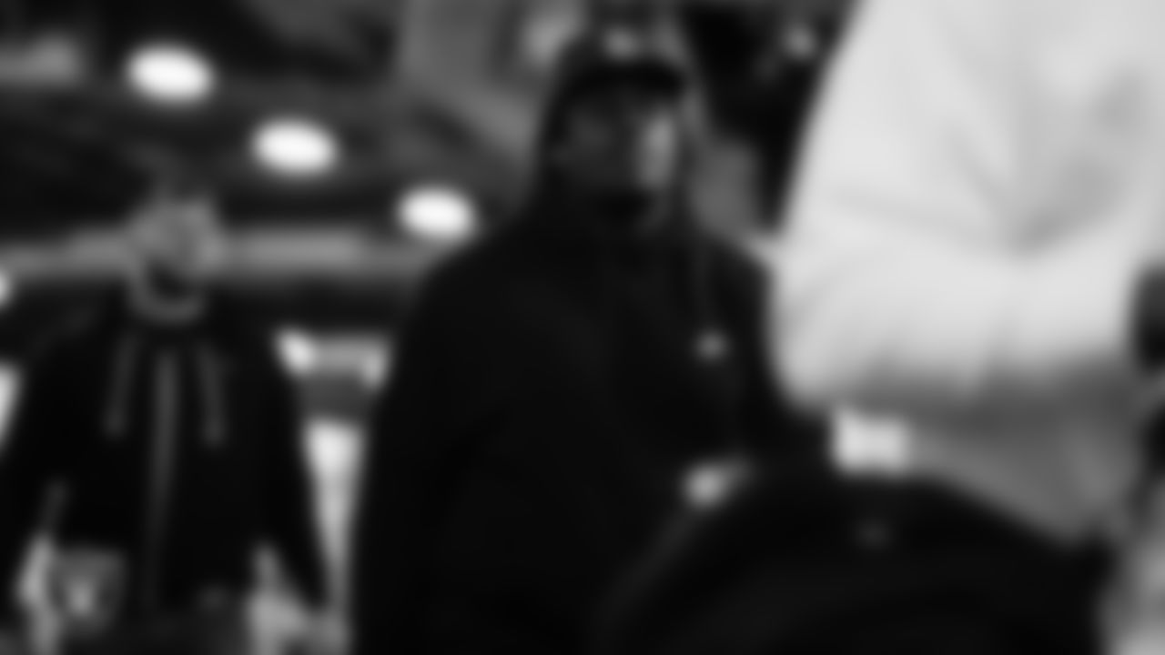 Las Vegas Raiders guard Lester Cotton Sr. (67) arrives to the regular season away game against the Denver Broncos at Empower Field at Mile High.