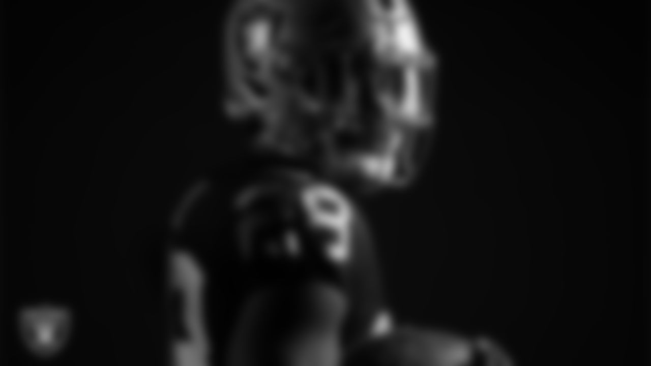Las Vegas Raiders running back Josh Jacobs poses for a photo at the 2020 Las Vegas Raiders Media Day.