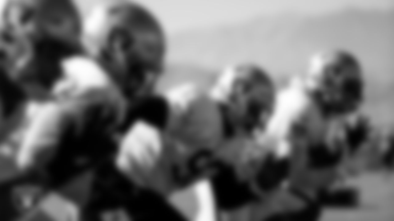 Las Vegas Raiders defensive tackle Daniel Ross (93) during practice.