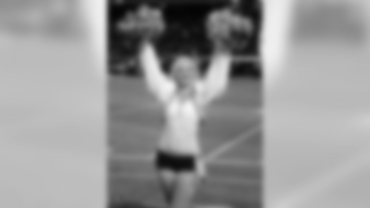 Raiderette Summer on the sidelines during the Raiders game against the Arizona Cardinals.