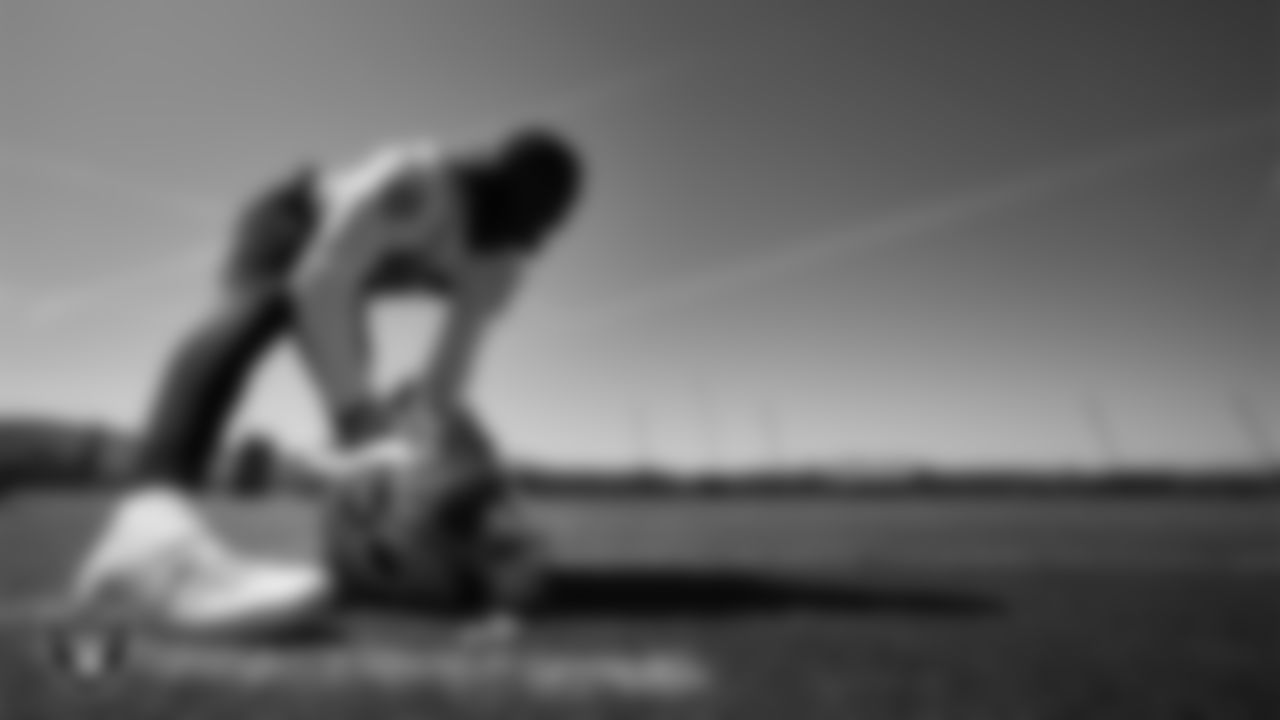 Las Vegas Raiders wide receiver Jordan Veasy (18) at an Organized Team Activity (OTA).