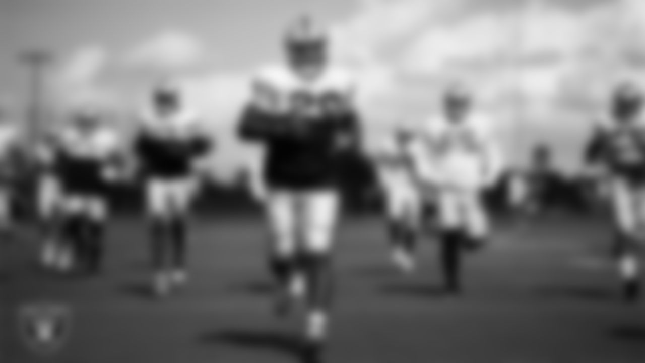 Las Vegas Raiders running back Josh Jacobs (28) during practice at IMG Academy.