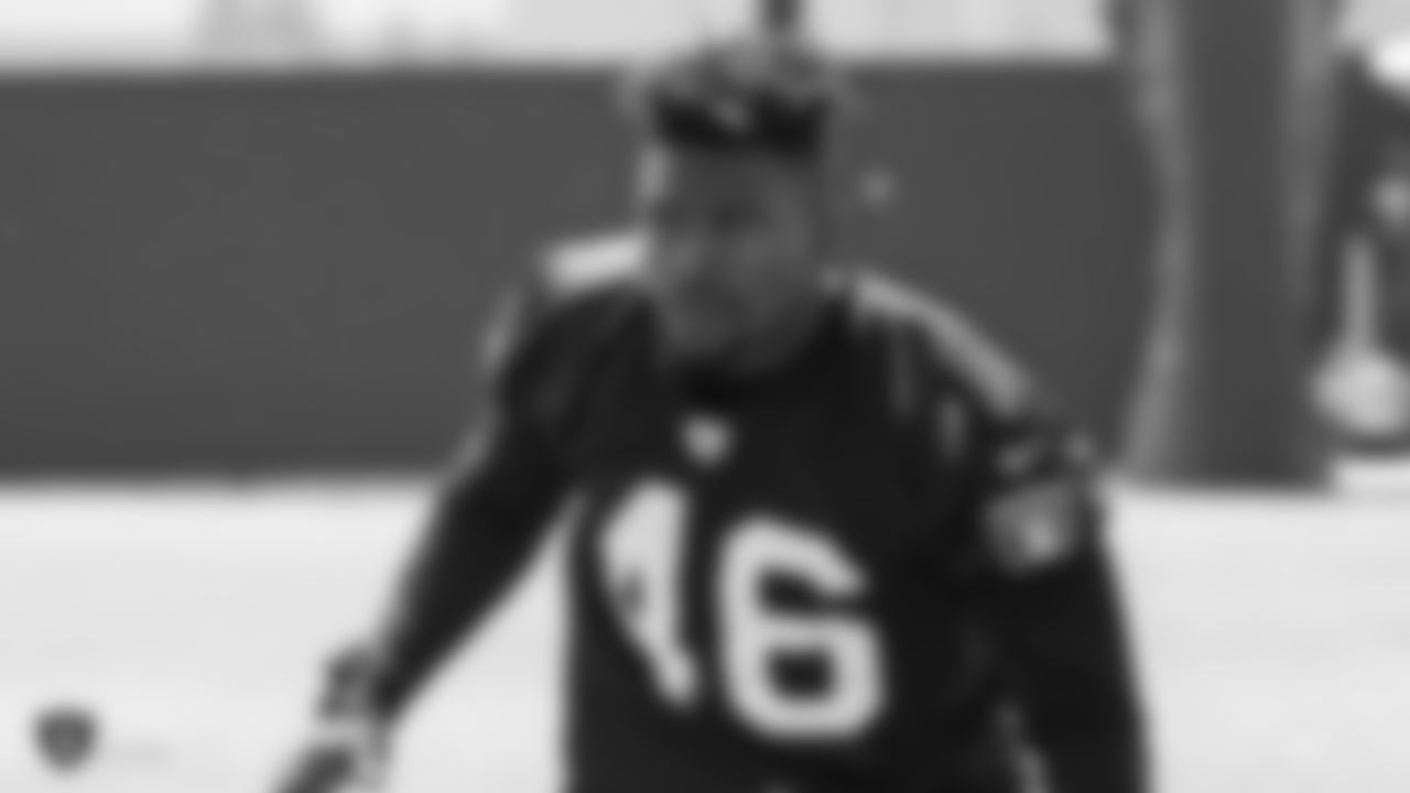 Oakland Raiders linebacker Jason Cabinda (46) at a Mandatory Minicamp at the Oakland Raiders Practice Facility, Thursday, June 14, 2018, in Alameda, California.
