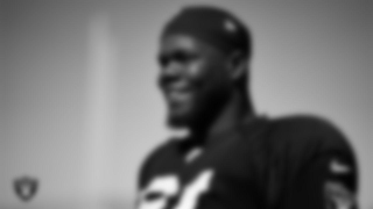 Las Vegas Raiders defensive tackle Bilal Nichols (91) during practice at Intermountain Health Performance Center.