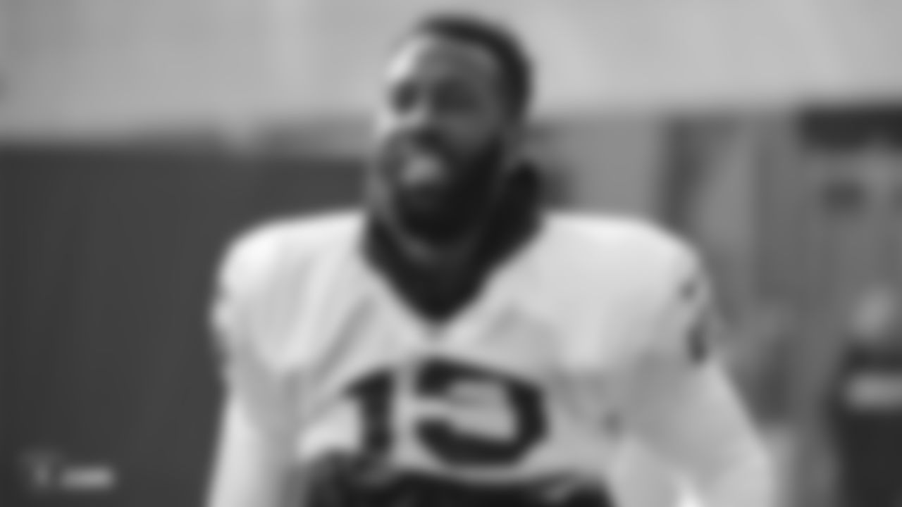 Oakland Raiders wide receiver Brandon LaFell (19) on the field for practice at the Oakland Raiders Practice Facility, Wednesday, November 14, 2018, in Alameda, California.