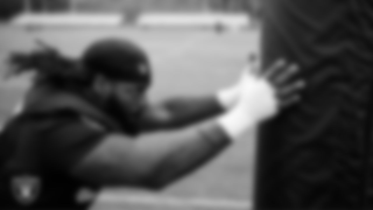Las Vegas Raiders defensive tackle John Jenkins (95) during practice at The Greenbrier Sports Performance Center.