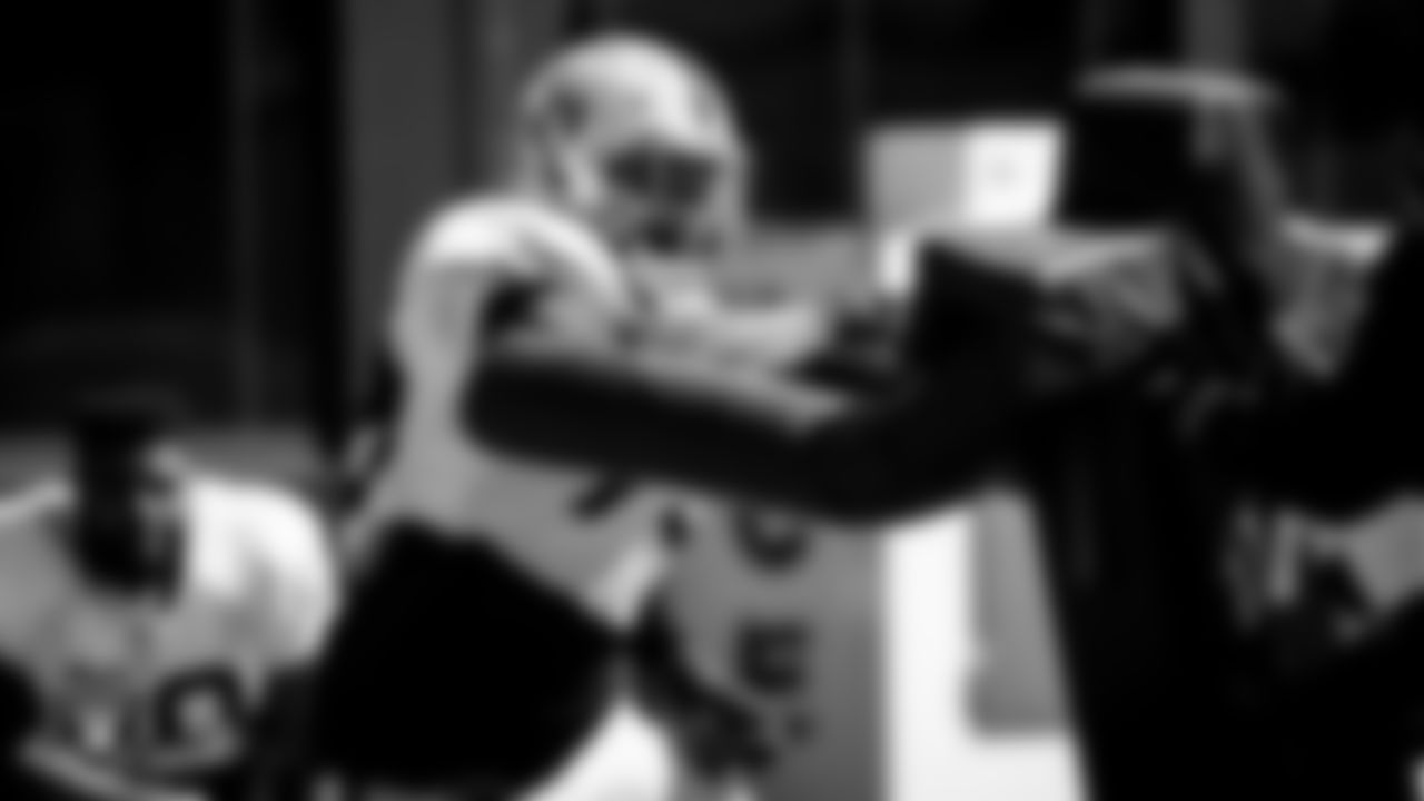 Las Vegas Raiders defensive tackle Maurice Hurst (73) during practice.
