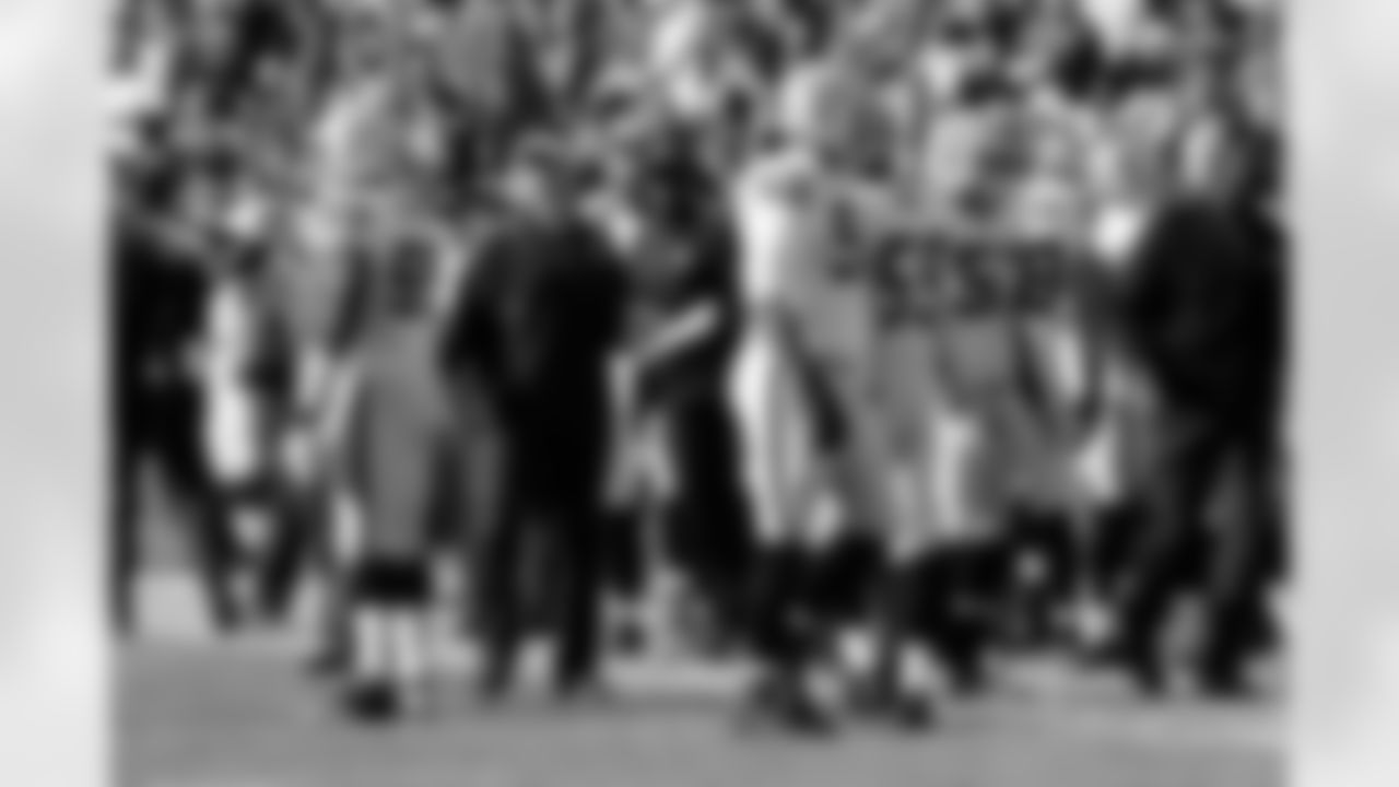 Head Coach Dennis Allen yells out instructions.