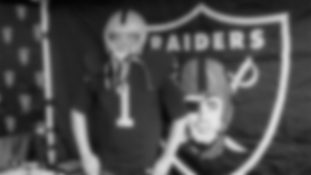 Raiders fans enjoy the FOX5 Las Vegas Watch Party during a preseason game against the Packers at Downtown Las Vegas Events Center, Friday, August 24, 2018, in Las Vegas, Nevada.