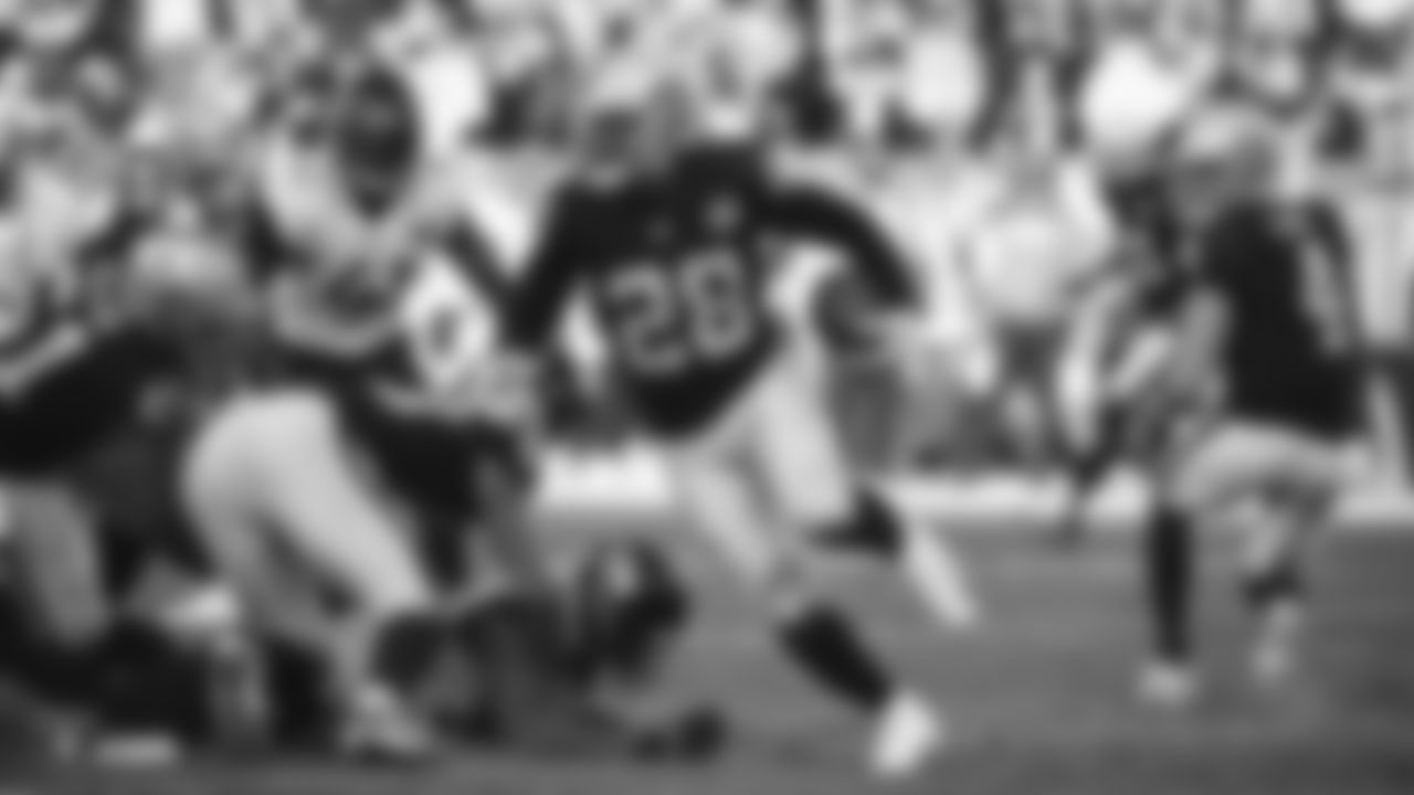The Raiders during the regular season game against the Jacksonville Jaguars at the Oakland-Alameda County Coliseum.