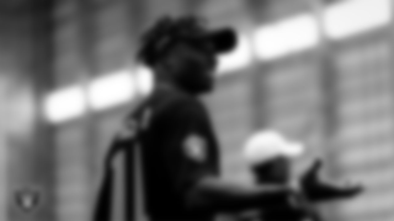 Las Vegas Raiders wide receiver Henry Ruggs III (11) on the field for a walkthrough.