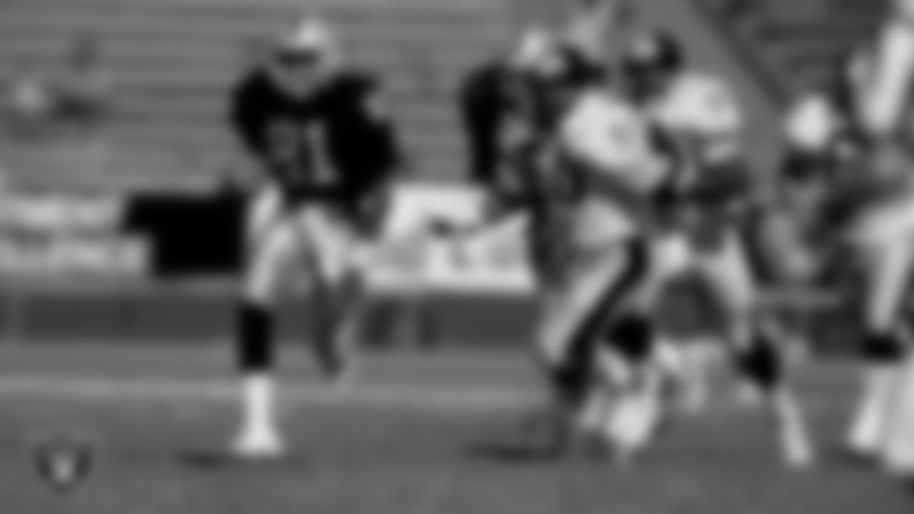 The Raiders selected Tim Brown in the 1st round of the 1988 NFL Draft. Brown played in 240 games with 198 starts recording 1,070 passes for 14,734 yards and 99 TDs. He also returned 320 punts for 3,272 yards and three touchdowns and returned 49 kickoffs for 1,235 yards and one TD. He was selected to play in nine Pro Bowls and enshrined in the Pro Football Hall of Fame in 2015.