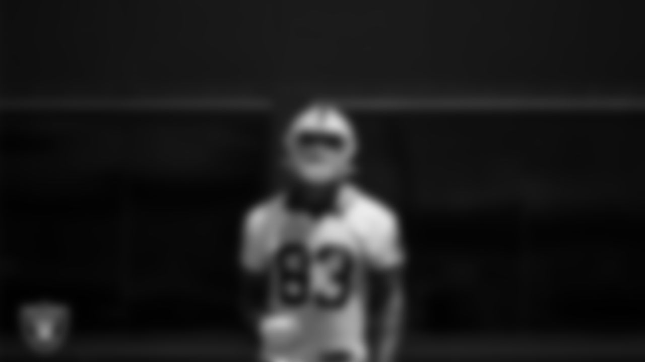 Las Vegas Raiders tight end Darren Waller (83) at an Organized Team Activity (OTA).