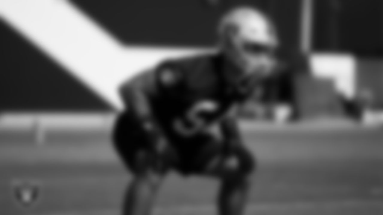 Las Vegas Raiders linebacker Blake Martinez (54) during practice at Intermountain Healthcare Performance Center.