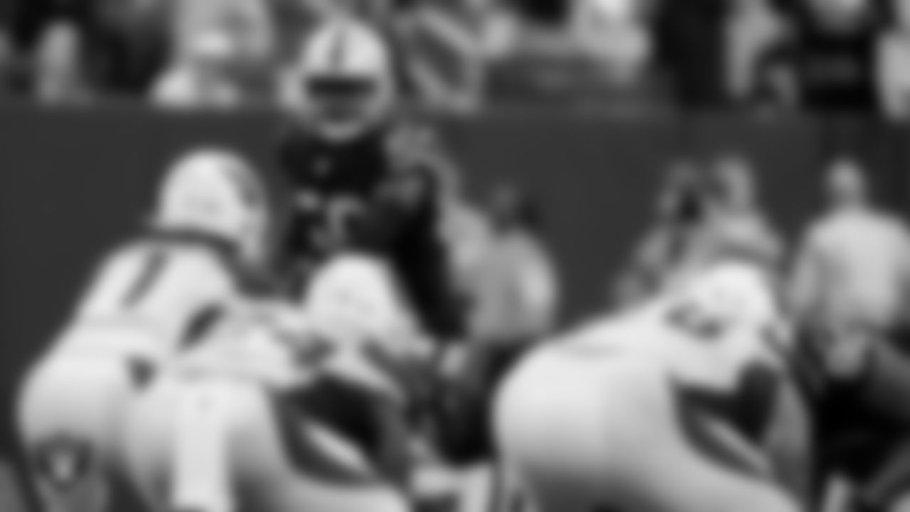 Las Vegas Raiders linebacker Jayon Brown (50) during the regular season home game against the Arizona Cardinals at Allegiant Stadium.