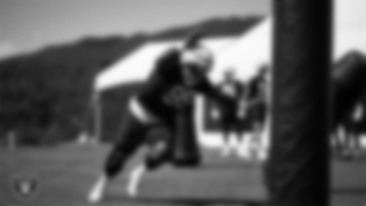 Las Vegas Raiders defensive tackle John Jenkins (95) during practice at The Greenbrier Sports Performance Center.