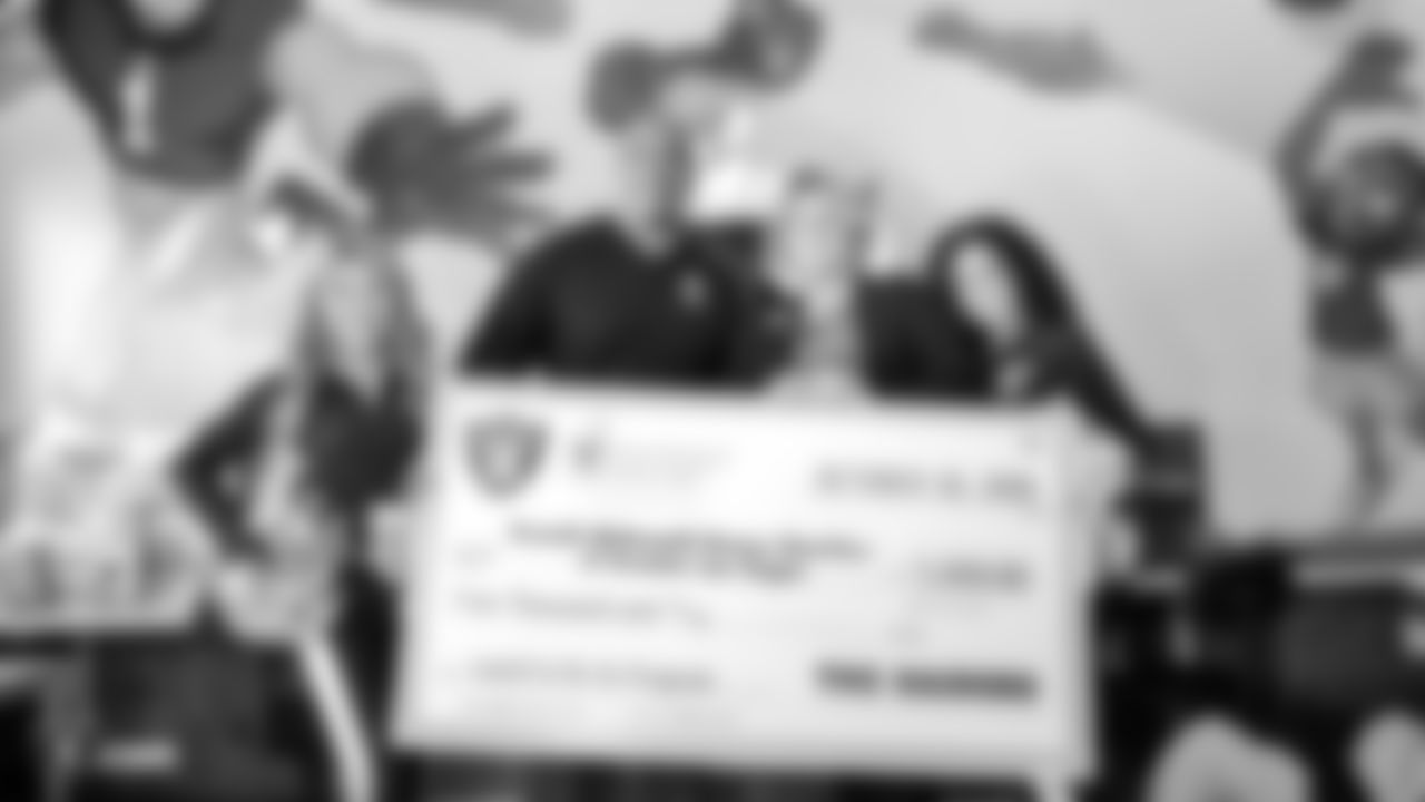 The Raiders, represented by alumnus Chris McLemore and the Raiderettes, help remodel the Ronald McDonald House Charities playroom (RMHC) and give the RMHC van a facelift for families and children receiving inpatient and outpatient medical treatment at local hospitals who live more than 30 miles outside the Greater Las Vegas Area, Tuesday, October 30, 2018, in Las Vegas, Nev.