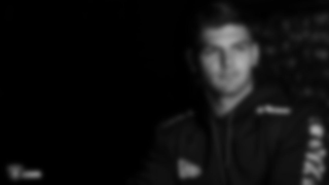 Notre Dame tight end Cole Kmet behind the scenes during the 2020 NFL Scouting Combine.