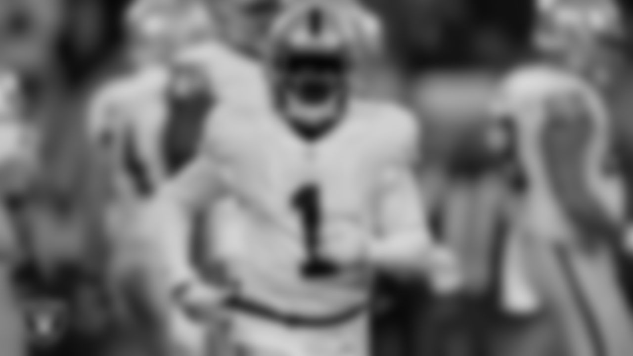 Las Vegas Raiders wide receiver DeSean Jackson (1) during the regular season away game against the Cleveland Browns.