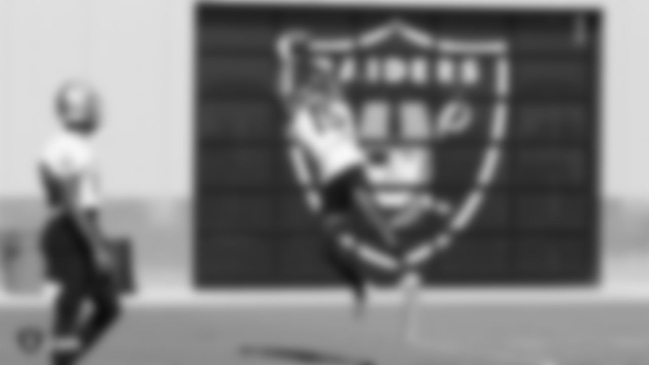 Raiders wide receiver J.J. Nelson (15) on the field for practice.