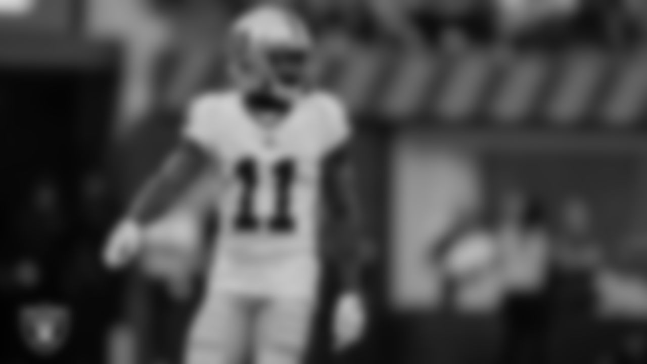 Las Vegas Raiders wide receiver Phillip Dorsett (11) during the preseason away game against the Los Angeles Rams at Sofi Stadium.