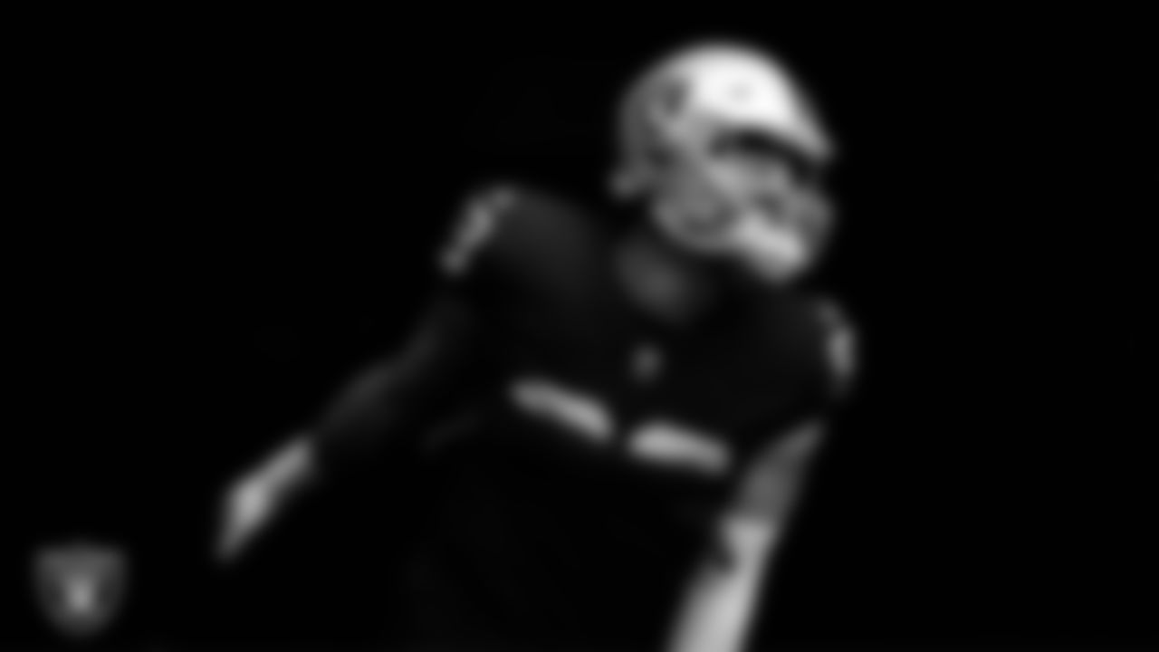 Las Vegas Raiders defensive end Maxx Crosby (98) walks down the tunnel before the regular season home game against the Houston Texans at Allegiant Stadium.